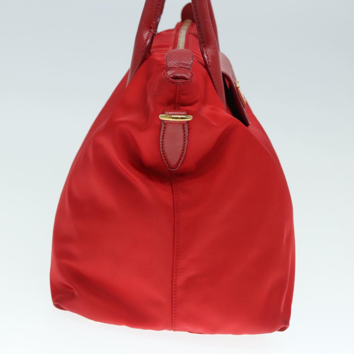 PRADA Hand Bag Nylon Red Auth 91016