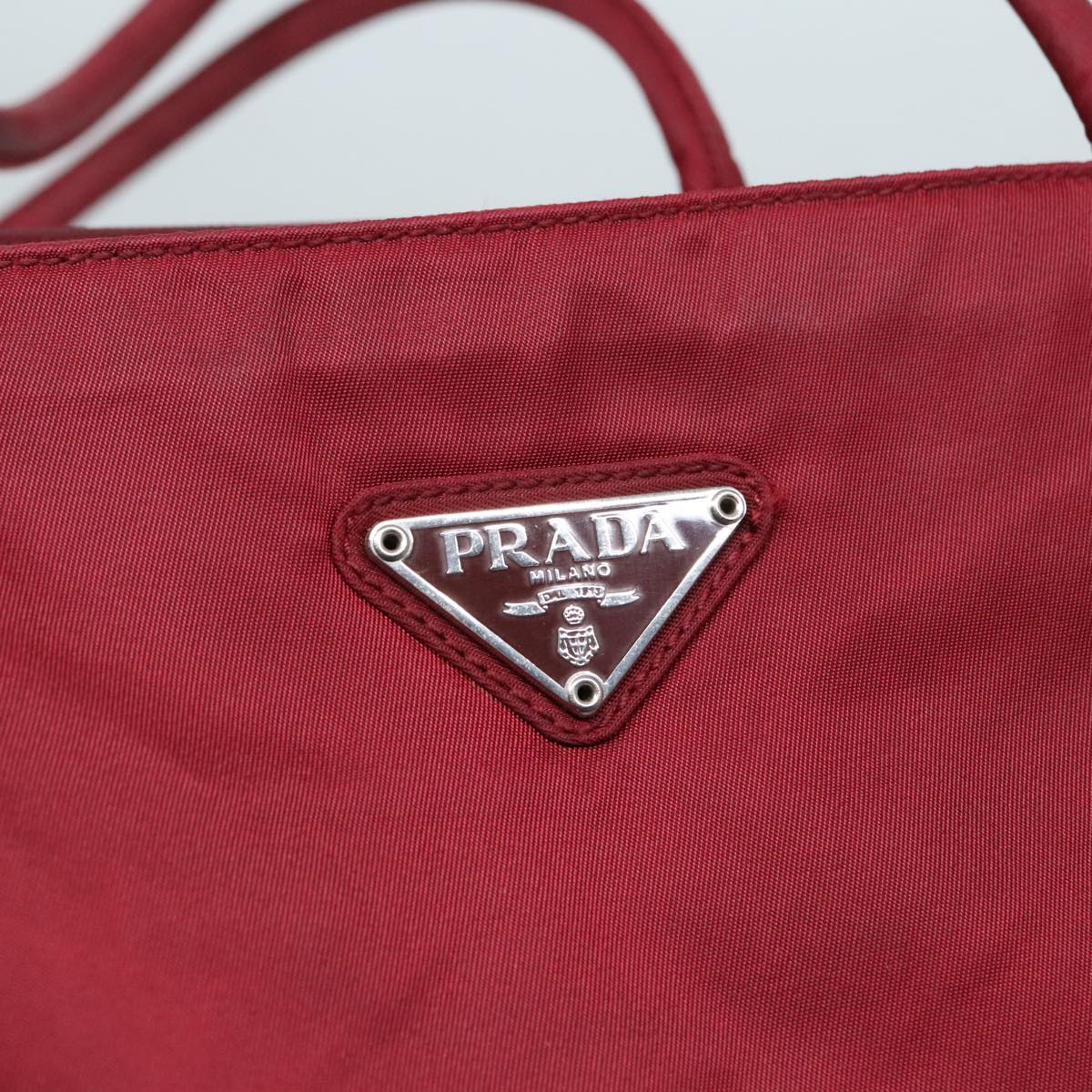 PRADA Tote Bag Nylon Red Auth 91018