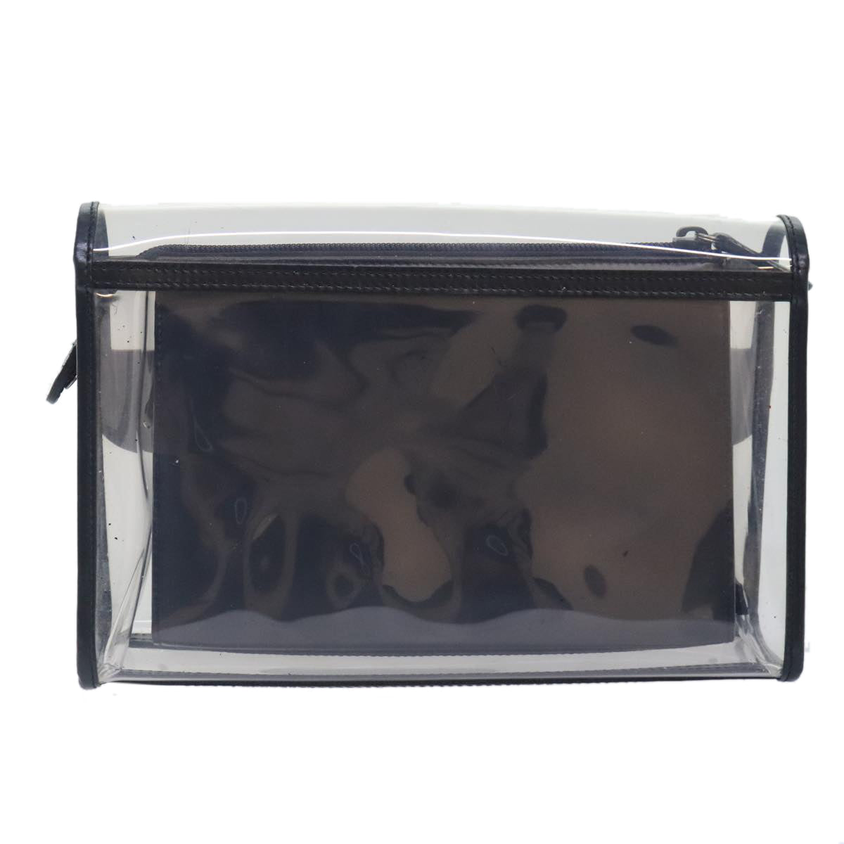 GUCCI Clutch Bag Vinyl Clear Black Silver 039 2058 0719 5 Auth 91030 - 0