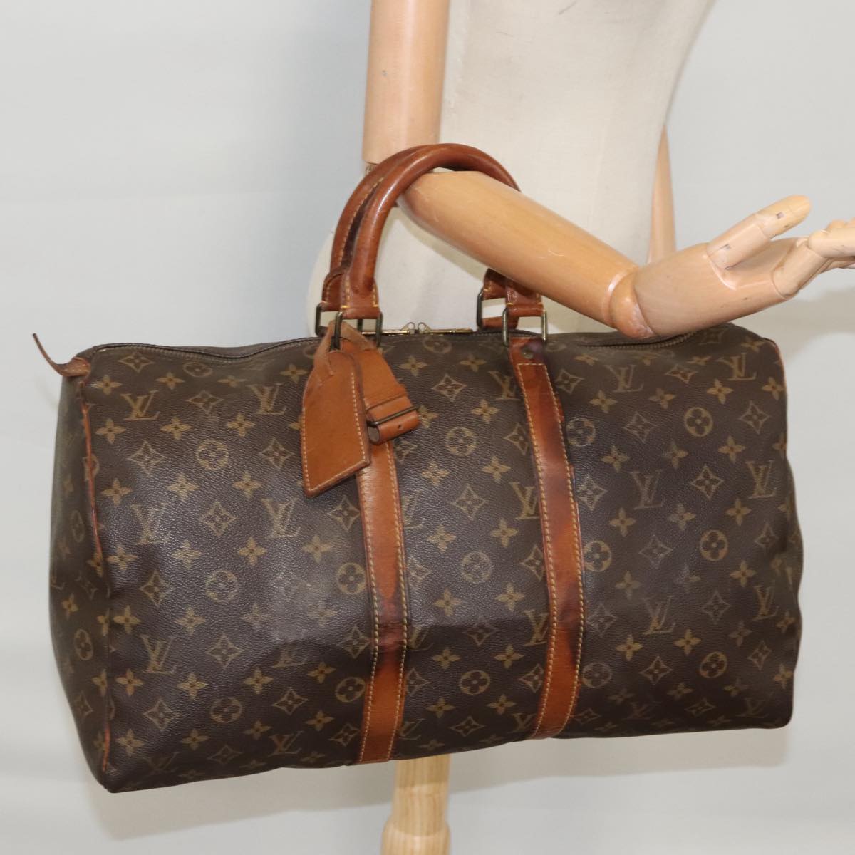 LOUIS VUITTON Monogram Keepall 45 Boston Bag M41428 LV Auth 91034