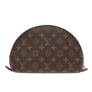 LOUIS VUITTON Monogram Trousse Demi Ronde Cosmetic Pouch M47520 LV Auth 91150-2