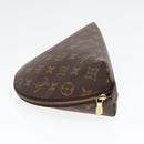LOUIS VUITTON Monogram Trousse Demi Ronde Cosmetic Pouch M47520 LV Auth 91150-3