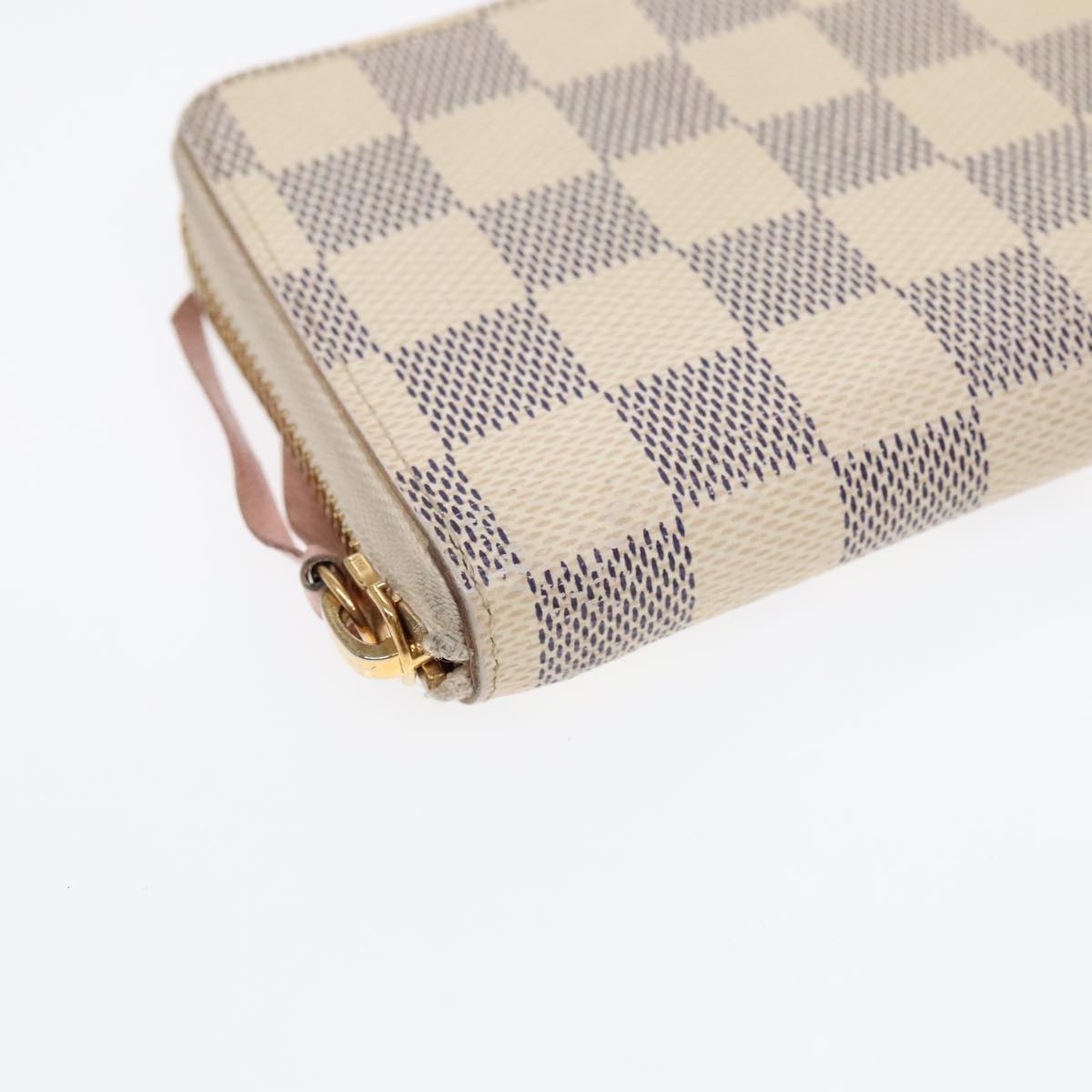 LOUIS VUITTON Damier Azur Portefeuille Clemence Long Wallet N61264 Auth 91181