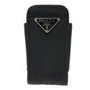 PRADA Neck Case Nylon Black Silver Auth 91191-13