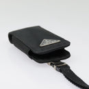 PRADA Neck Case Nylon Black Silver Auth 91191-4