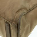PRADA Hand Bag Nylon Khaki Silver Auth 91246-14
