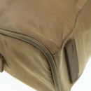 PRADA Hand Bag Nylon Khaki Silver Auth 91246-15