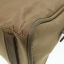 PRADA Hand Bag Nylon Khaki Silver Auth 91246-16