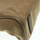 PRADA Hand Bag Nylon Khaki Silver Auth 91246-9