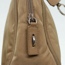 PRADA Hand Bag Nylon Khaki Silver Auth 91246-18