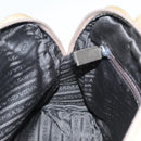 PRADA Hand Bag Nylon Khaki Silver Auth 91246-21