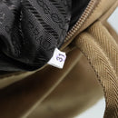 PRADA Hand Bag Nylon Khaki Silver Auth 91246-12