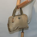 PRADA Hand Bag Nylon Khaki Silver Auth 91246-24