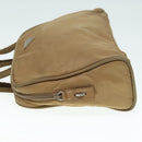 PRADA Hand Bag Nylon Khaki Silver Auth 91246-4