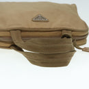 PRADA Hand Bag Nylon Khaki Silver Auth 91246-7