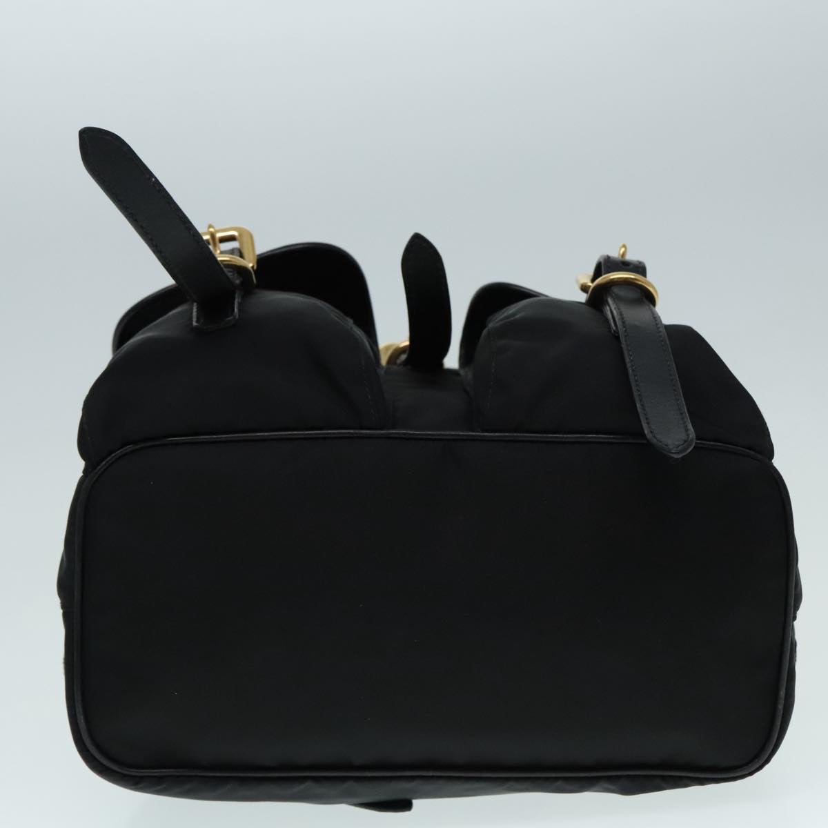 PRADA Backpack Nylon Black Gold Auth 91248