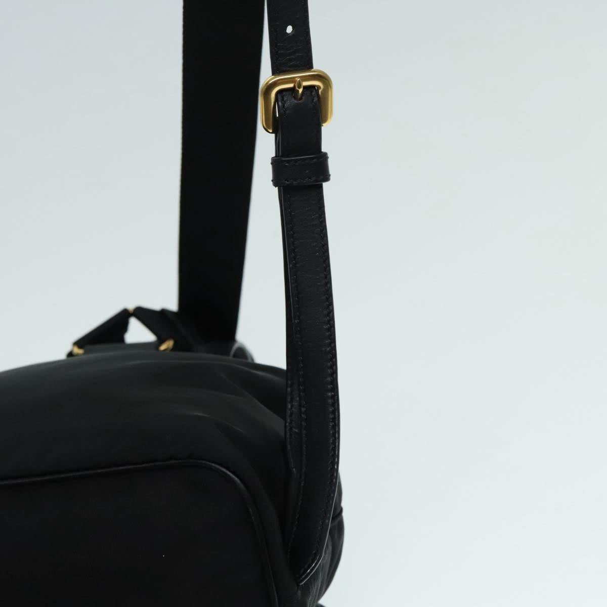 PRADA Backpack Nylon Black Gold Auth 91248