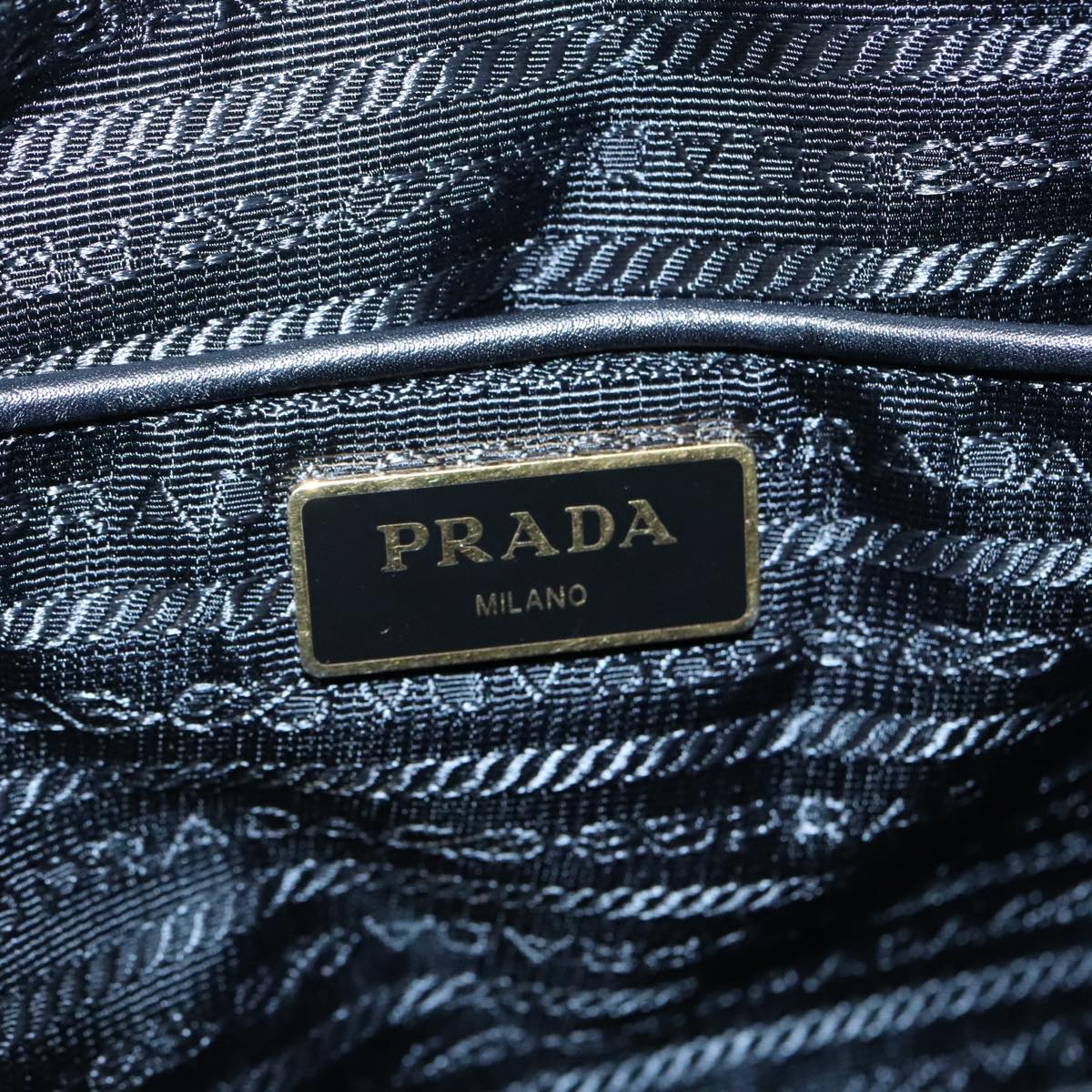 PRADA Backpack Nylon Black Gold Auth 91248