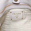 PRADA Chain Quilted Shoulder Bag Nylon Beige Gold Auth 91253-19