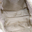 PRADA Chain Quilted Shoulder Bag Nylon Beige Gold Auth 91253-10