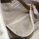 PRADA Chain Quilted Shoulder Bag Nylon Beige Gold Auth 91253-22