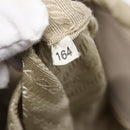 PRADA Chain Quilted Shoulder Bag Nylon Beige Gold Auth 91253-12