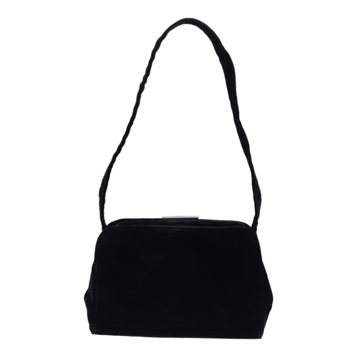 PRADA Shoulder Bag Velor Black Auth 91256