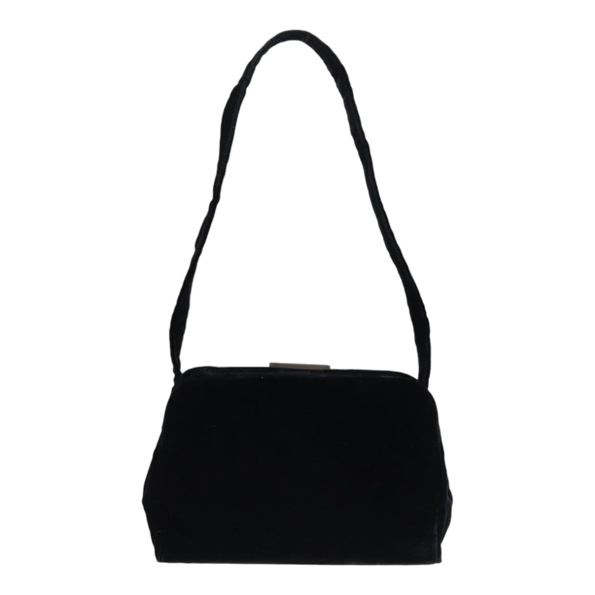 PRADA Shoulder Bag Velor Black Auth 91256 - 0