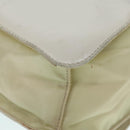 PRADA Shoulder Bag Leather White Silver Auth 91257-18