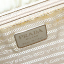 PRADA Shoulder Bag Leather White Silver Auth 91257-21