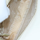 PRADA Shoulder Bag Leather White Silver Auth 91257-11