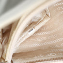 PRADA Shoulder Bag Leather White Silver Auth 91257-12