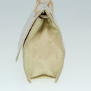 PRADA Shoulder Bag Leather White Silver Auth 91257-3