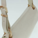 PRADA Shoulder Bag Leather White Silver Auth 91257-7