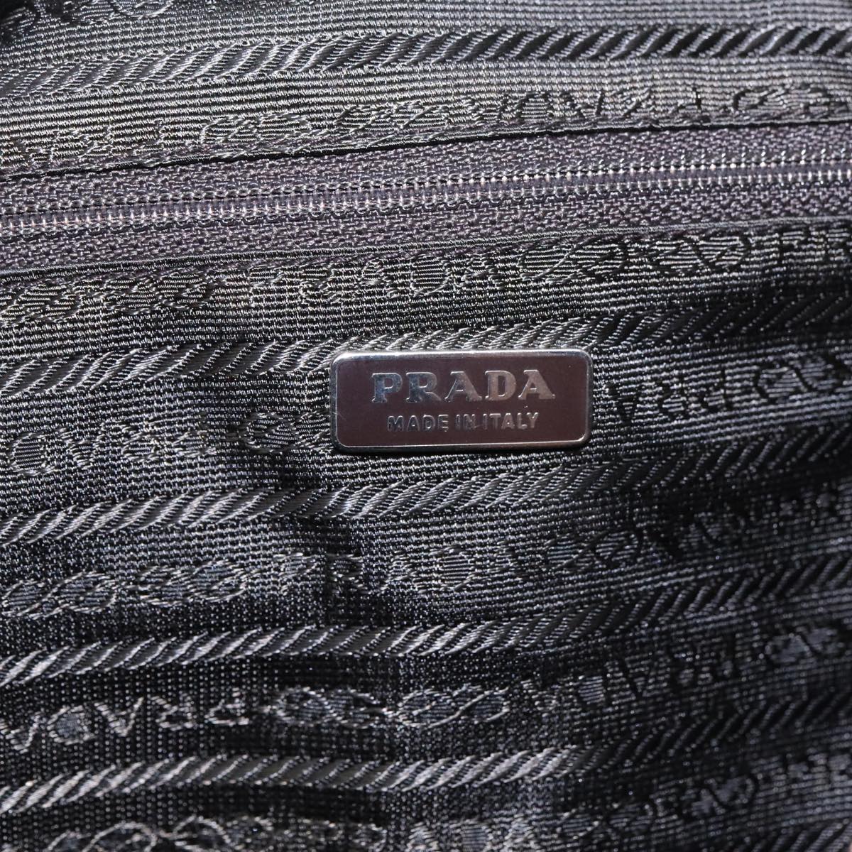 PRADA Hand Bag Canvas Gold Auth 91259