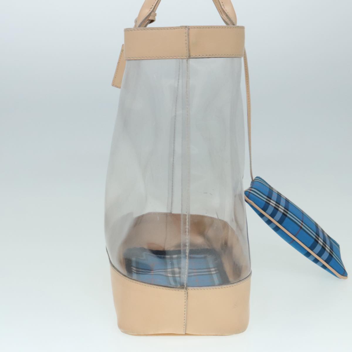 BURBERRY Nova Check Tote Bag Vinyl Clear Auth 91264