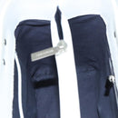 BURBERRY Hand Bag Canvas White Navy Silver Auth 91265-18