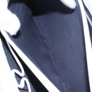 BURBERRY Hand Bag Canvas White Navy Silver Auth 91265-19