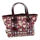 BURBERRY Nova Check Shopper PVC Beige Zilver Auth 91267-1
