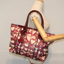 BURBERRY Nova Check Tote Bag PVC Beige Silver Auth 91267-21