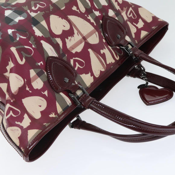 BURBERRY Nova Check Shopper PVC Beige Zilver Auth 91267