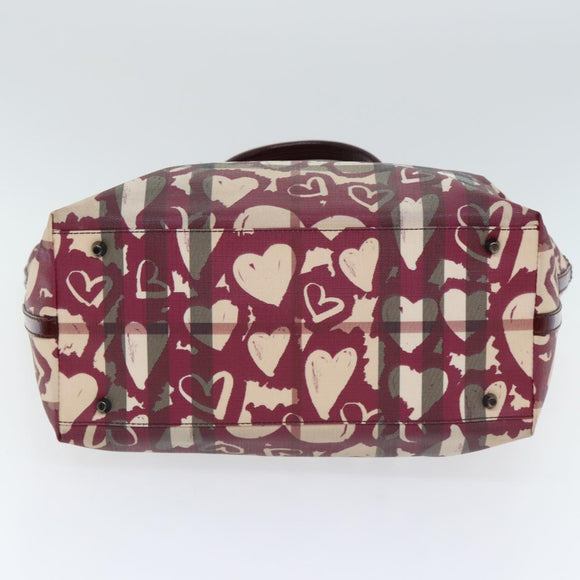 BURBERRY Nova Check Shopper PVC Beige Zilver Auth 91267