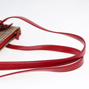 BURBERRY Nova Check Tote Bag Canvas Leather Beige Red gold Auth 91268-7