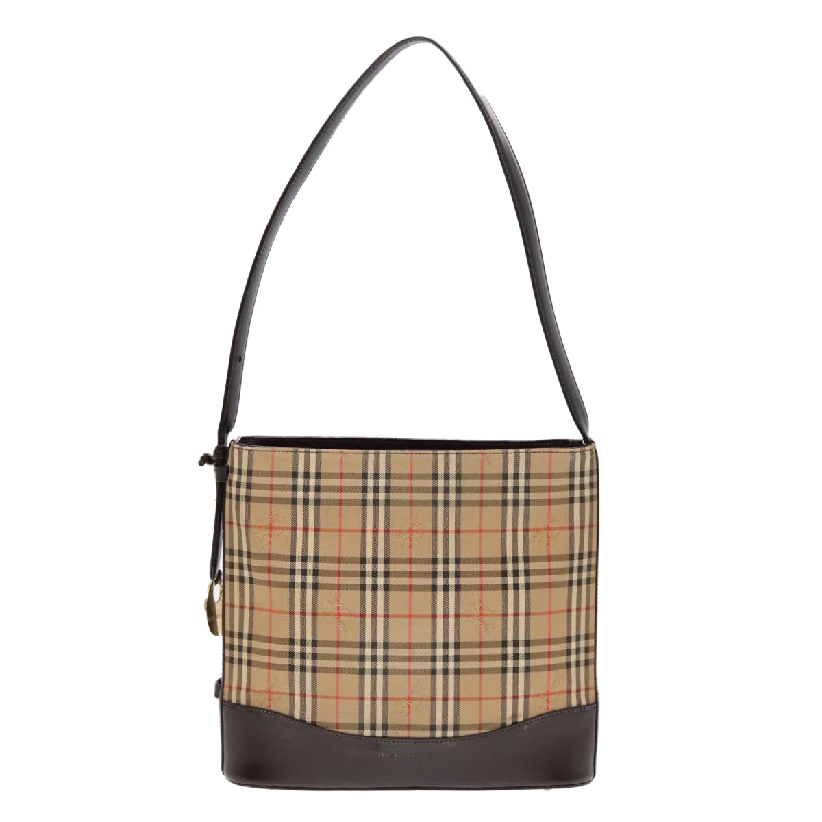 BURBERRY Nova Check Shoulder Bag Canvas Beige Auth 91269 - 0