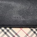 BURBERRY Nova Check Shoulder Bag Canvas Leather Beige Black Silver Auth 91272-17