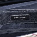 BURBERRY Nova Check Shoulder Bag Canvas Leather Beige Black Silver Auth 91272-10