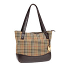 BURBERRY Nova Check Tote Bag Canvas Beige Auth 91273-1