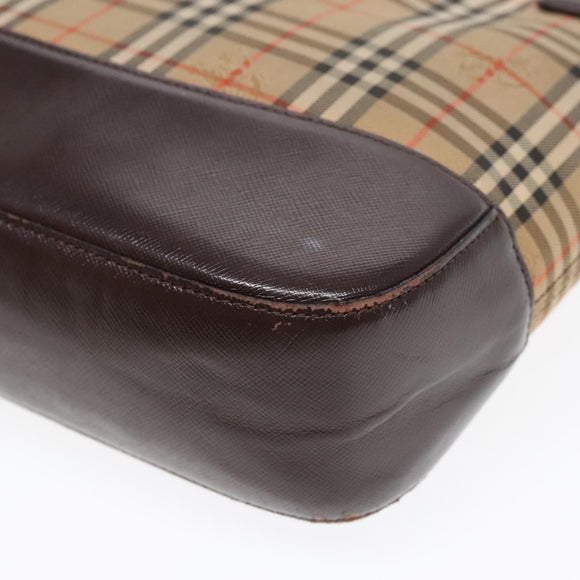 BURBERRY Nova Check Tragetasche Canvas Beige Auth 91273