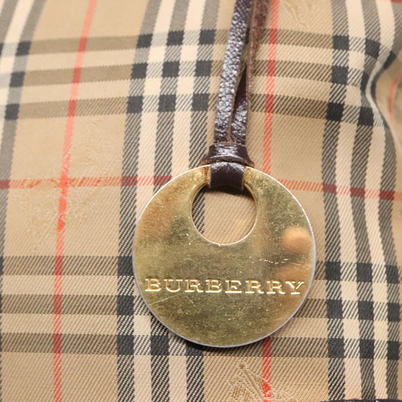 BURBERRY Nova Check Tragetasche Canvas Beige Auth 91273