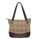 BURBERRY Nova Check Tote Bag Canvas Beige Auth 91273-13